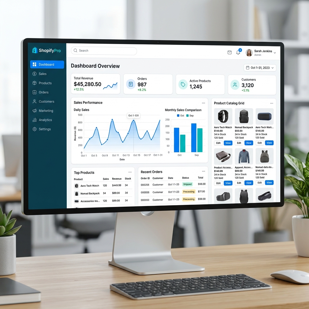E-Commerce Dashboard Mockup