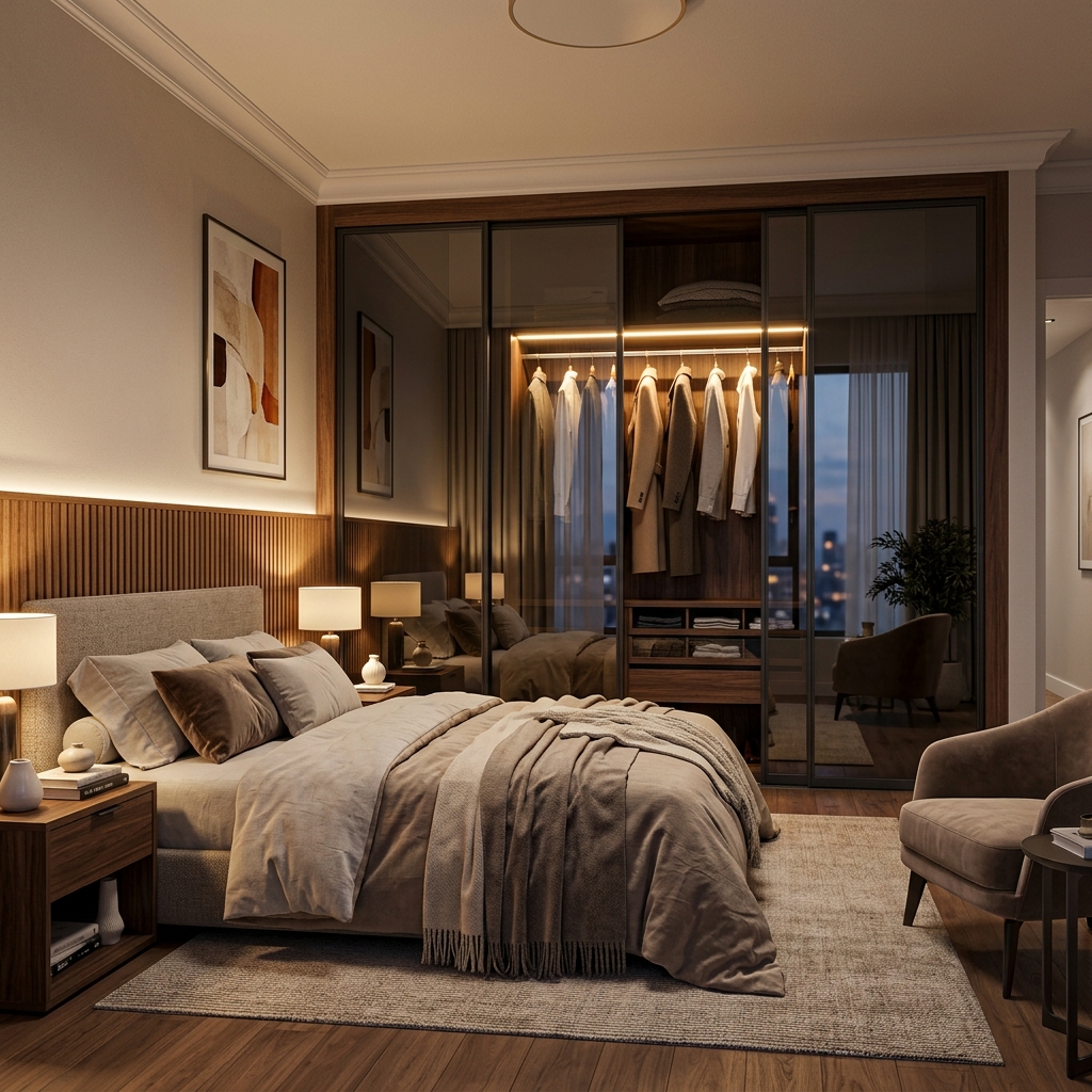 Luxurious Modern Bedroom and Walk-in Wardrobe